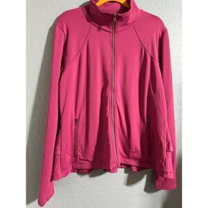 Isabella Activewear Women's Ruffle Back Peplum Jacket Amore Knit Size XL NWT